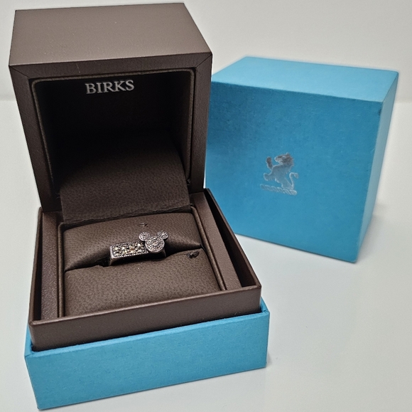 🇨🇦 Birks Disney Mickey Mouse Sterling Silver & Marcasite Gemstone Ring - Picture 7 of 16